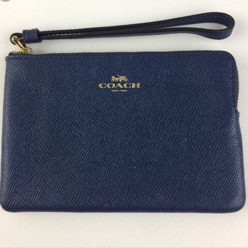 NWT Authentic Coach Navy Blue wristlet